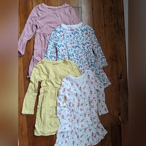 Bundle of 4 long sleeve 4T Old Navy dresses